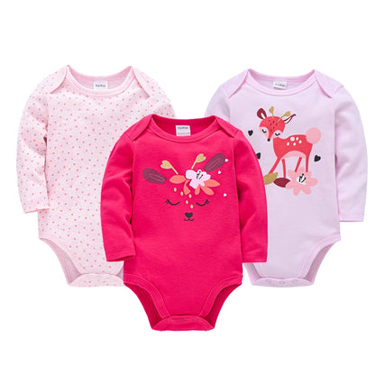 Baby Girls 3-pack and 6-pack Long-sleeve Onesies Bodysuits | Baby Girl Bodysuits - i-diya