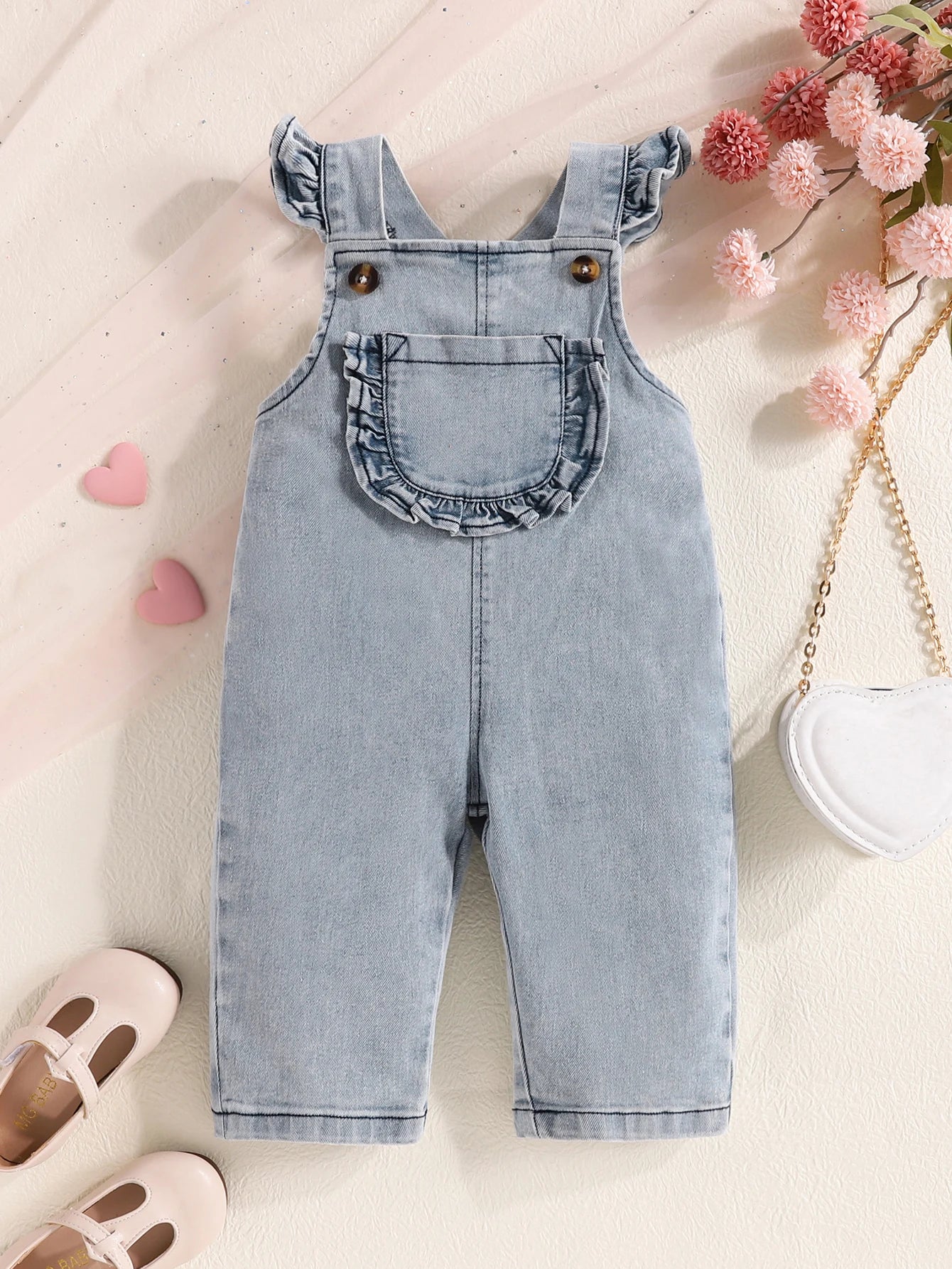 Bonnie Denim Overalls | Baby Girl Overalls - i-diya