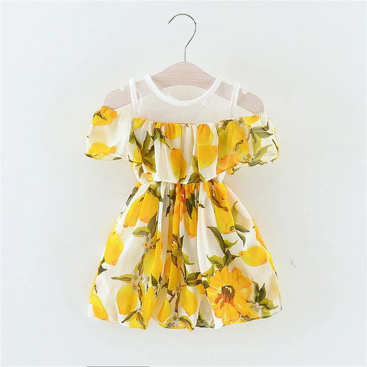 Citrus Cold Shoulder Sundress | Baby Girl Sundresses - i-diya