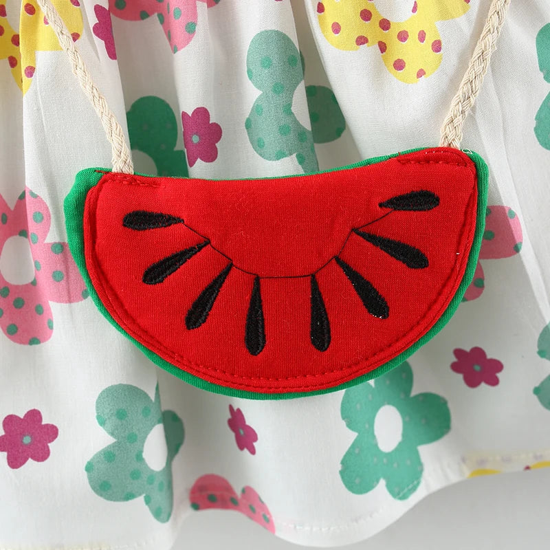 Crocus Doll Collar Sundress with Watermelon Purse Set | Baby Girl Sundresses - i-diya