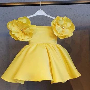 Delphine Flower Pleated Party Dress | Girls Special Occasion Dresses - i-diya