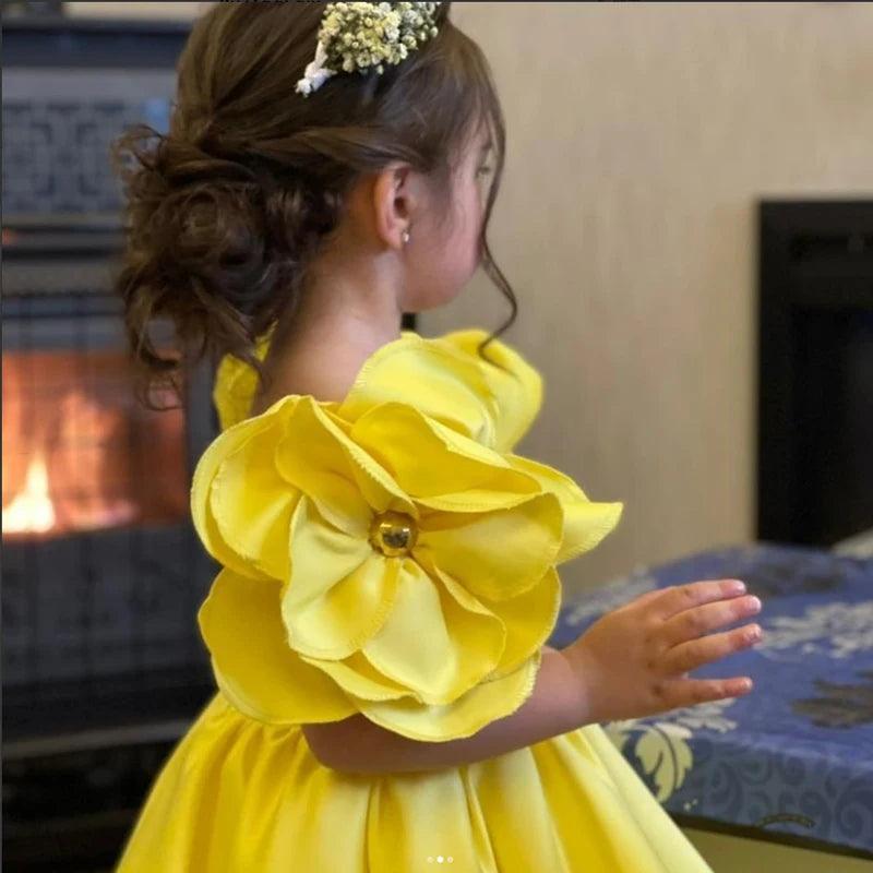 Delphine Flower Pleated Party Dress | Girls Special Occasion Dresses - i-diya