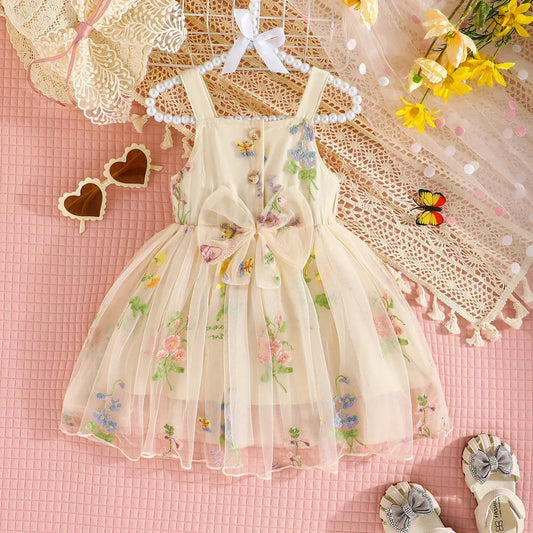 Eleodora Embroidery Tulle Dress | Girls Special Occasion Dresses - i-diya