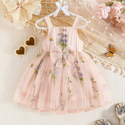 Eleodora Embroidery Tulle Dress | Girls Special Occasion Dresses - i-diya