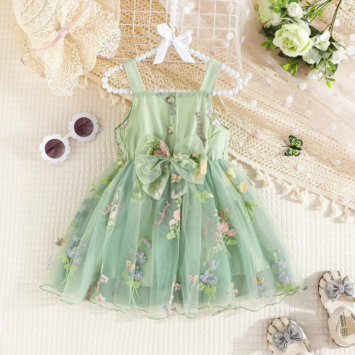 Eleodora Embroidery Tulle Dress | Girls Special Occasion Dresses - i-diya