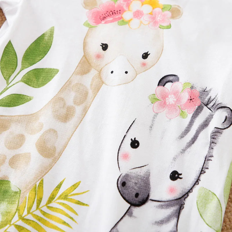 Enchanting Forest Animals Baby Bodysuit | Baby Girl Footies - i-diya