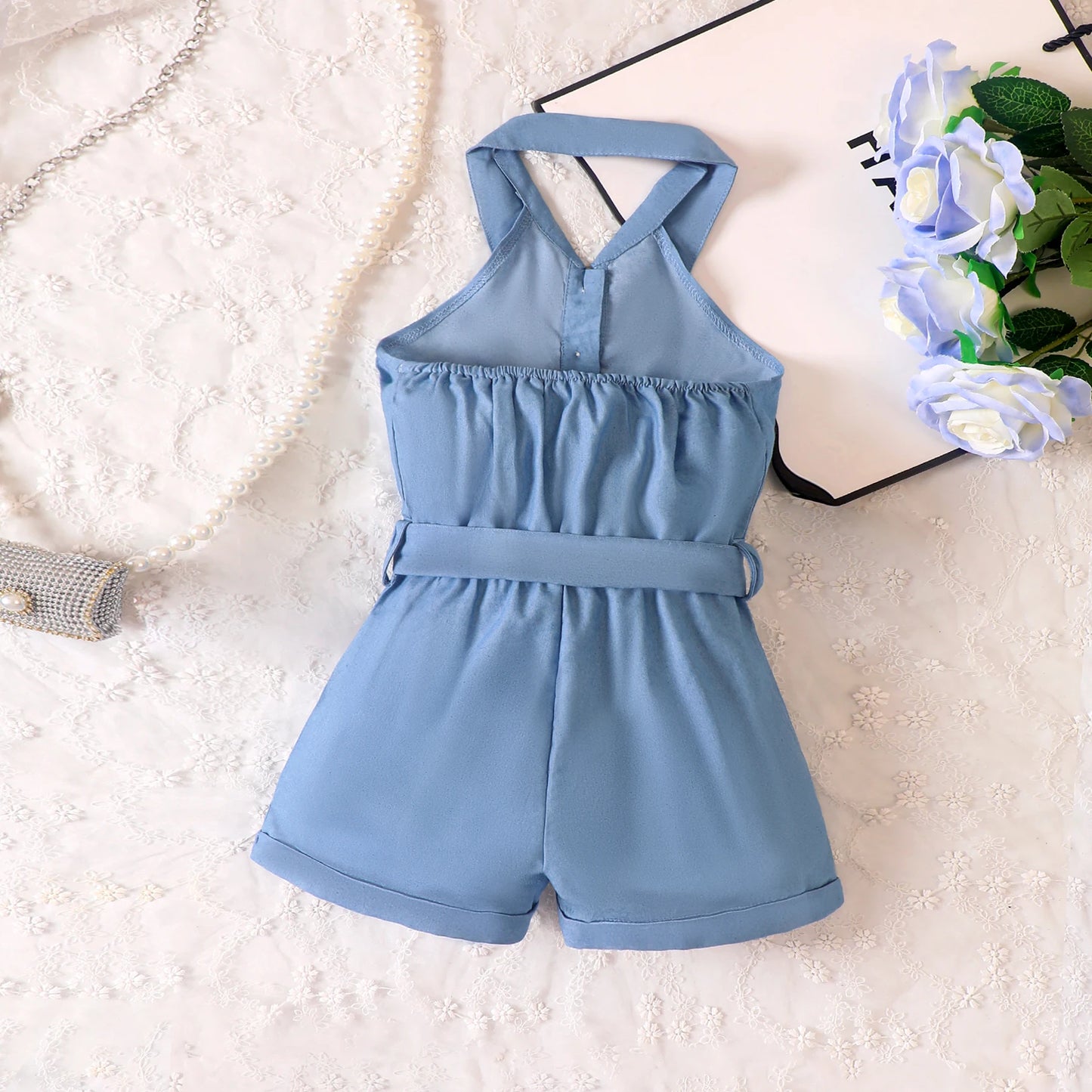 Evlin Halter Neck Rompers | Girls Summer Outfits - i-diya