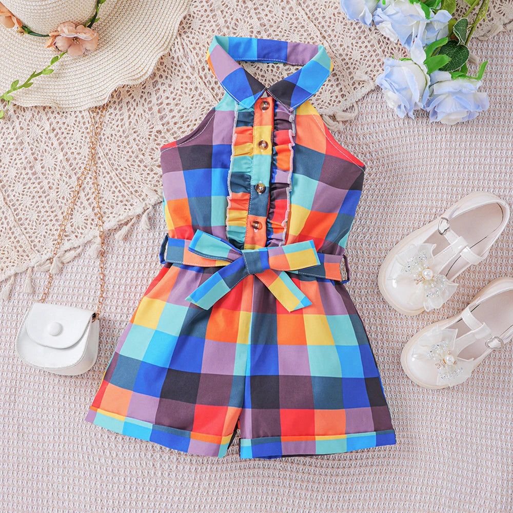 Evlin Halter Neck Rompers | Girls Summer Outfits - i-diya