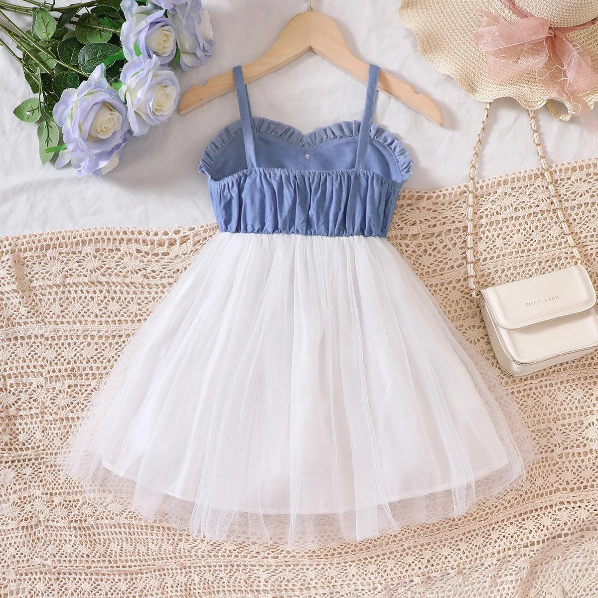 Inner Wisdom Chambray Tutu Dress | Girls Summer Dresses - i-diya