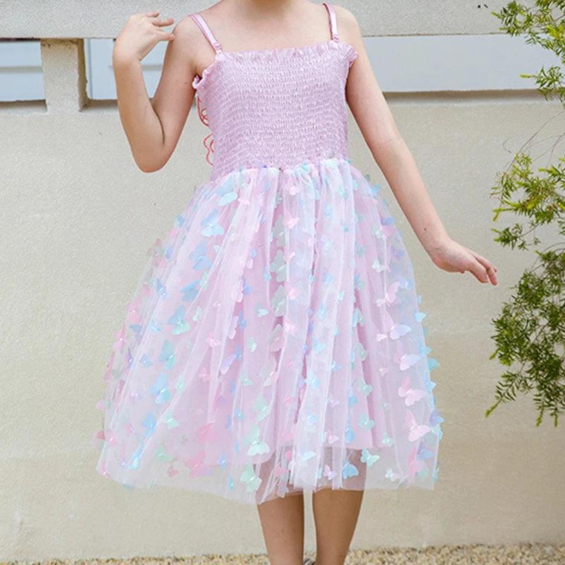 Kimana Butterfly Fairy Smocked Dress | Girls Special Occasion Dresses - i-diya