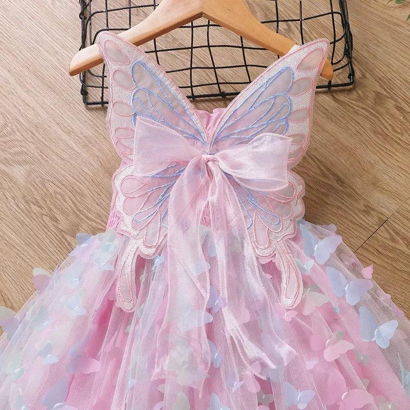 Kimana Butterfly Fairy Smocked Dress | Girls Special Occasion Dresses - i-diya