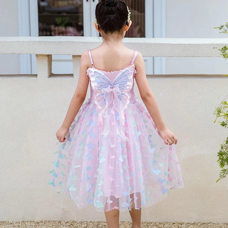 Kimana Butterfly Fairy Smocked Dress | Girls Special Occasion Dresses - i-diya