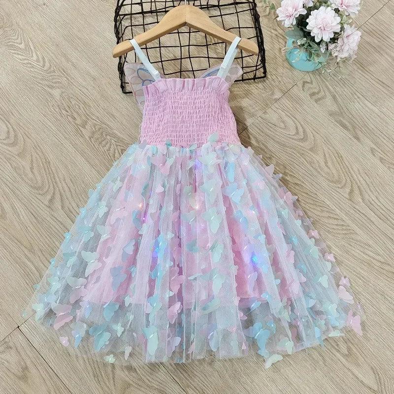 Kimana Butterfly Fairy Smocked Dress | Girls Special Occasion Dresses - i-diya