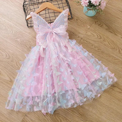 Kimana Butterfly Fairy Smocked Dress | Girls Special Occasion Dresses - i-diya