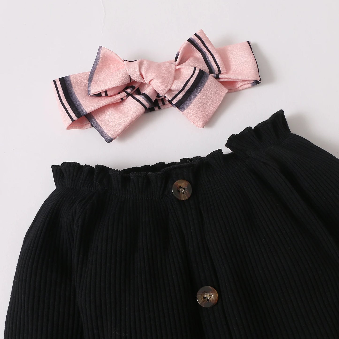 Long Sleeve Top Striped Pants Baby Set | Baby Girl Outfit Set - i-diya