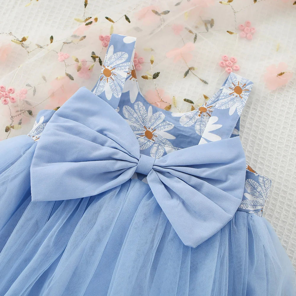 Marguerite Daisy Flower Bow Summer Dress | Baby Girl Summer Dresses - i-diya