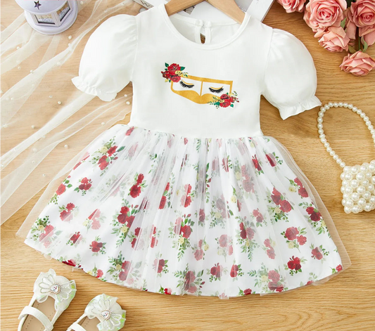 Prickles Ivory Baby Tulle Dress | Baby Special Occasion Dress - i-diya