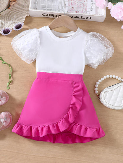 Rosanna Puff Sleeve Skirt Set | Girls Party Outfits - i-diya