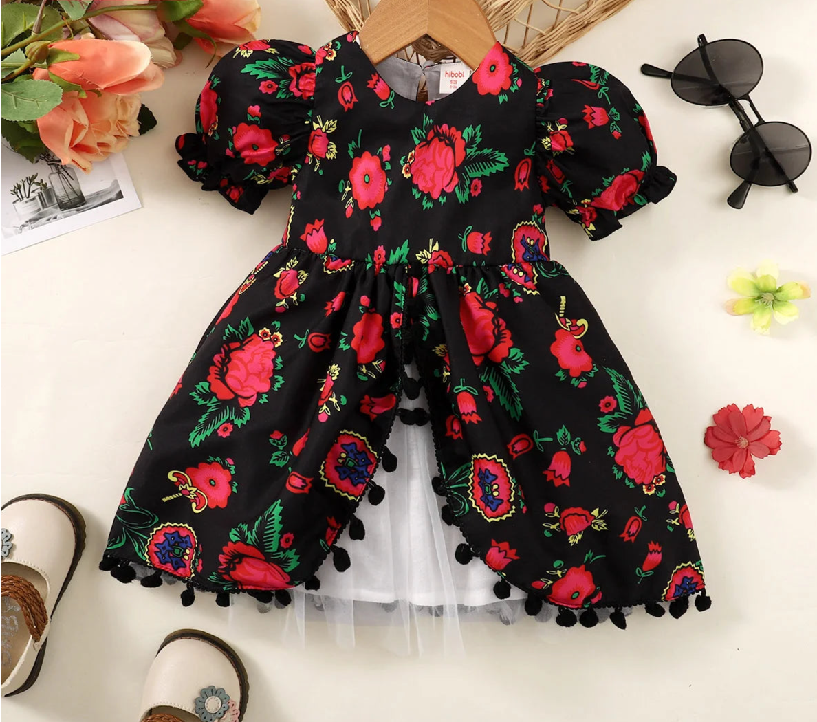 Roseate Flower Bouquet Bohemian Party Dress | Baby Girls Party Dress - i-diya