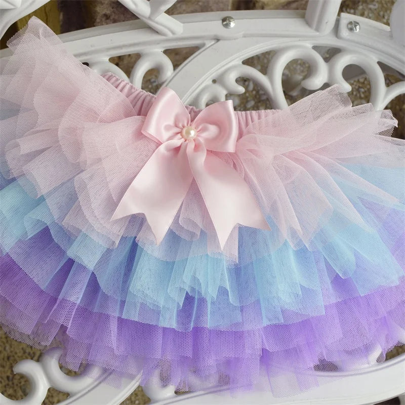 Seraphina 1st Birthday Unicorn Rainbow Tutu Skirt Set | Baby Girl Birthday Outfit - i-diya