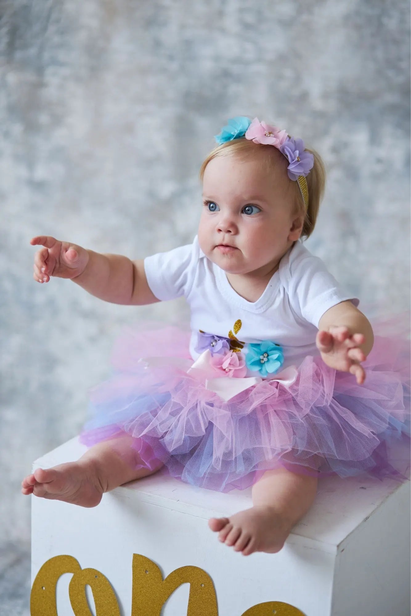 Seraphina 1st Birthday Unicorn Rainbow Tutu Skirt Set | Baby Girl Birthday Outfit - i-diya