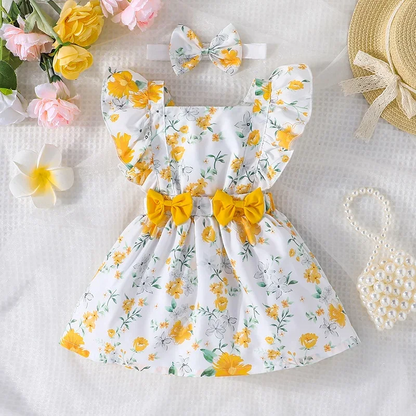 Cassia Yellow Floral Baby Dress