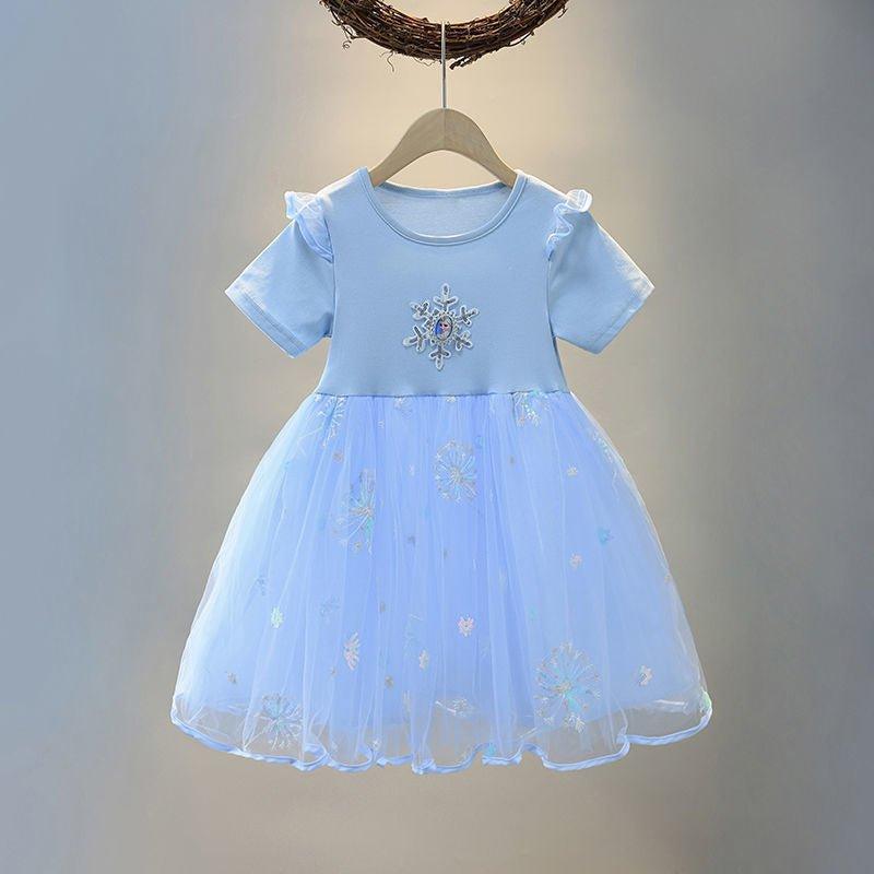 Frozen Snow Ice Girls Princess Elsa Dress | Toddler Girl Elsa Dresses - i-diya