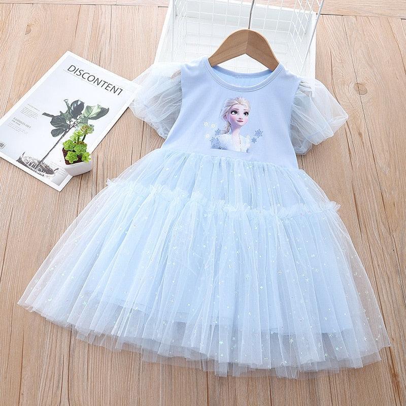 Ruffles Lace Frozen Girls Elsa Dress | Toddler Girl Elsa Dresses - i-diya