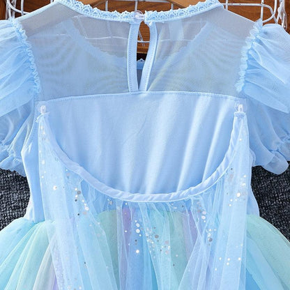 Toddler Girls Pearl Bow Detail Frozen Elsa Prom Cloak Dress | Toddler Girl Elsa Dresses - i-diya